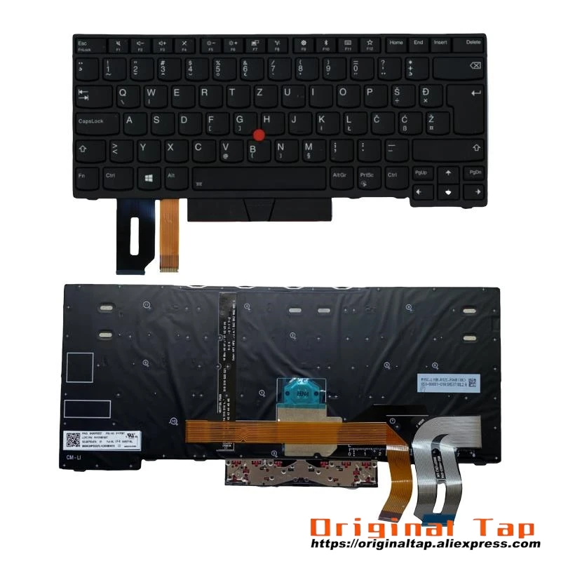 Klávesnica Slovinian Slovinian pre Lenovo ThinkPad E480 E485 E490 T480S T490 T495 P43S L480 L490 L380 L390 YOGA 01YP304 01YP464 0