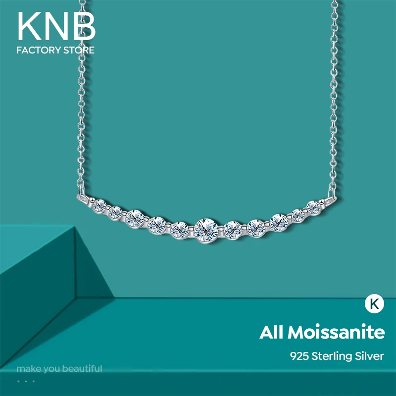 KNB luxusný moissanit Diamond Svadobný náhrdelník s úsmevom pre ženy
