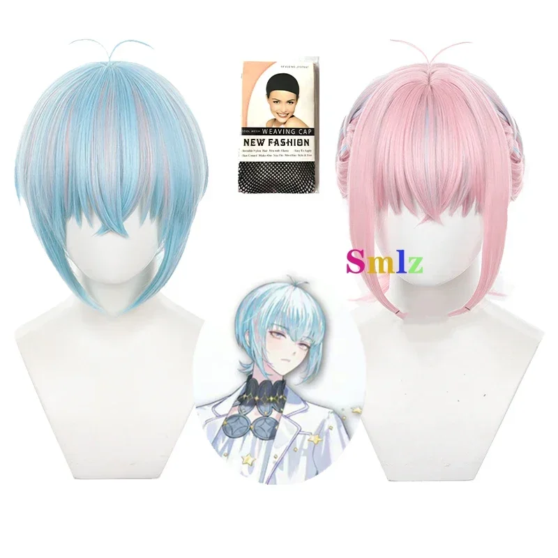 Knight Twin Stars Wig Anime Fragalia spomienky Louterstella Cosplay Pink Blue Party Party Oprava hlavy pre ženy pre ženy prop