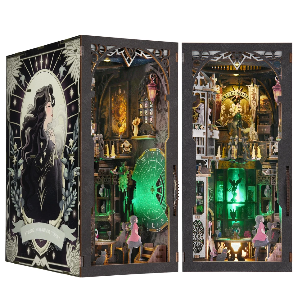 Kniha Kit Kit Magic House DIY 3D Drevená puzzle Domáca dekorácia DIY House Kit pre knižnicu Miniature Insert Book Stand Bookshelf