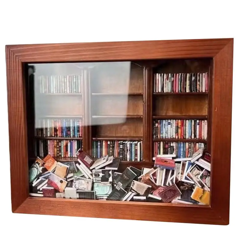 Knižnica pre malé knihy Miniatúrna knižnica Shake A Bookshelf Miniature Bookshelf Decor Small Book Book Display Case pre dom