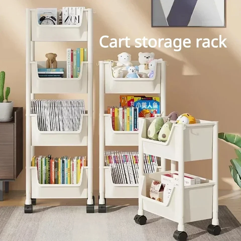 Knižnica Simple Trolley Domácnosť Skladovanie Detské hračky Hračky s multi-vrstvovými holičskými náradie náradie s kolesami odolnými