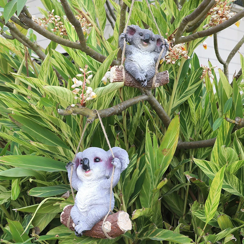Koala sochárske zviera Panda záhradná záhrada záhrada nádvorie Villa Tree zavesenie dekorácie Artwork simulácia koala