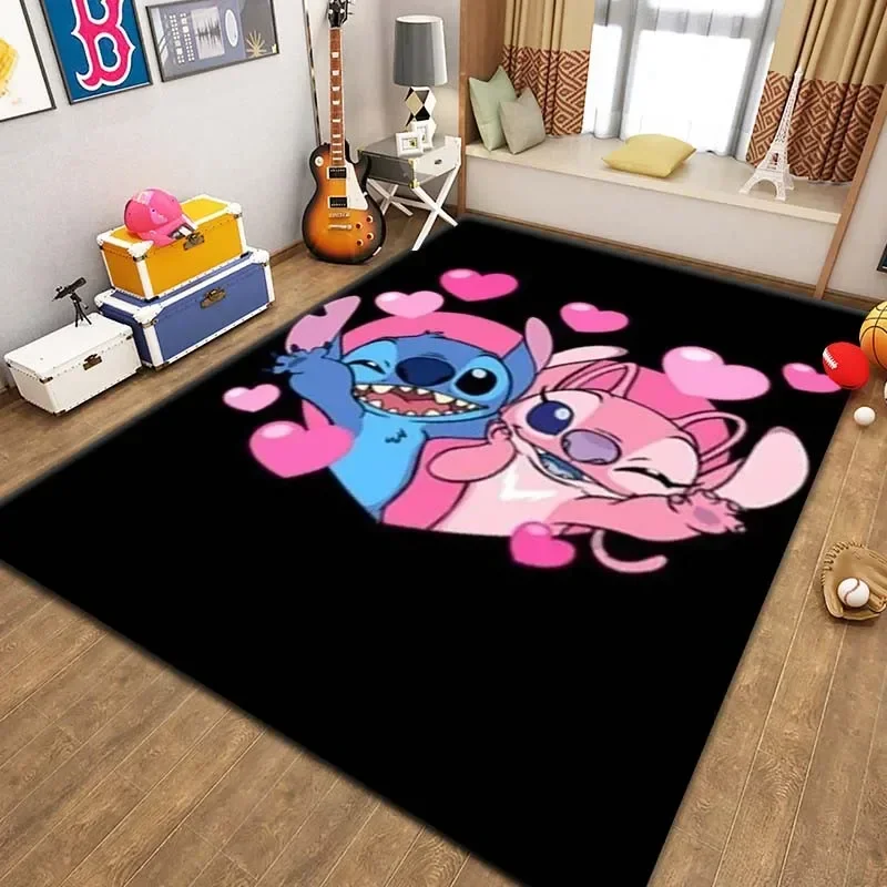 Koberce pre deti pre herňu Disney Stitch Pattern Area Mat, roztomilý kobercový koberec, detské darčeky pre domácu dekoráciu v obývacej izbe