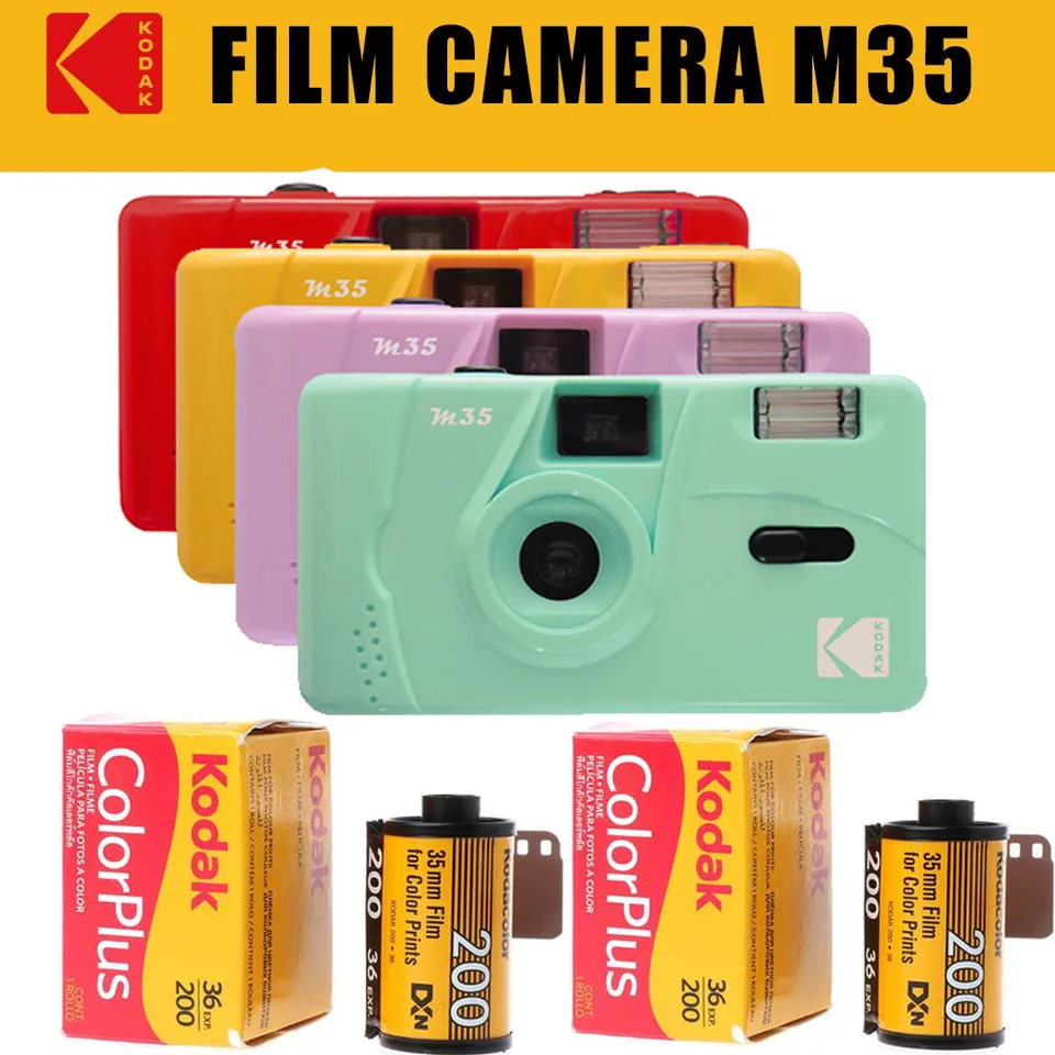 Kodak Film CCAMERA Úplne nový M35 Retro Camera Malé a roztomilé nedisponovateľné s funkciou Flash Finking Film Film Camera set