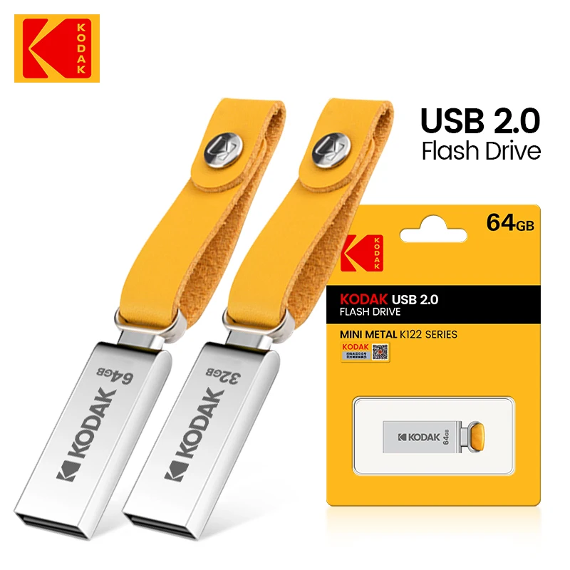 Kodak USB 2.0 Pen Drive 16 GB 32 GB 64 GB K122 Kovová USB Flash Drive Memory Freeshipping