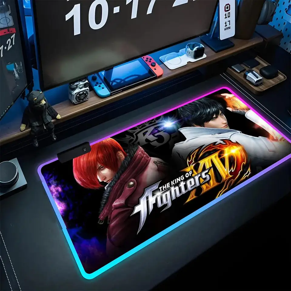 KOF K-King O-F-Fighters Mouse Pad Game RPG 40x90cm Myš Mouse Gaming Mousepads LED Klávesnica Matky Luminárová stolová podložka Myš P Myš P