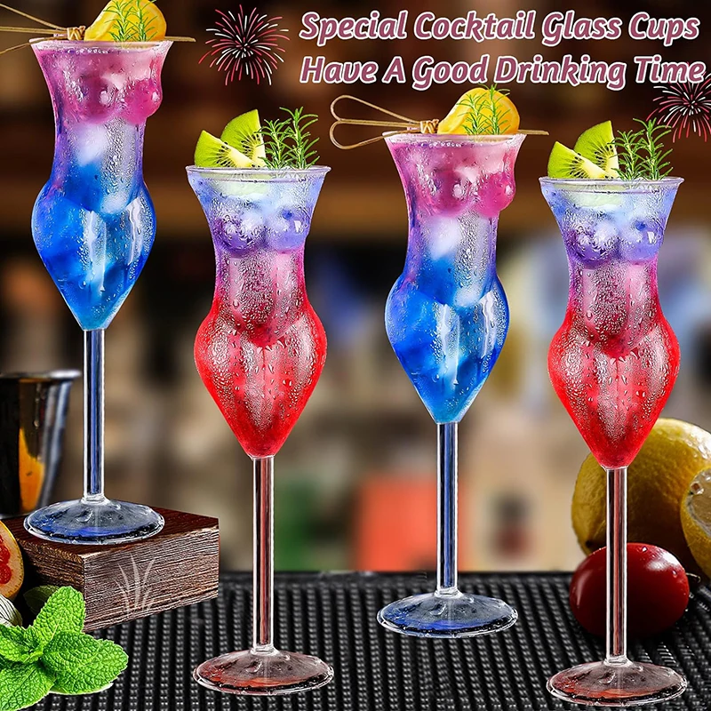 Koktailové poháre na víno Koktail Krásna žena Žena Body Goblet Glass Pitie šálky pre koktaily víno pivo šampanské šťava šťava