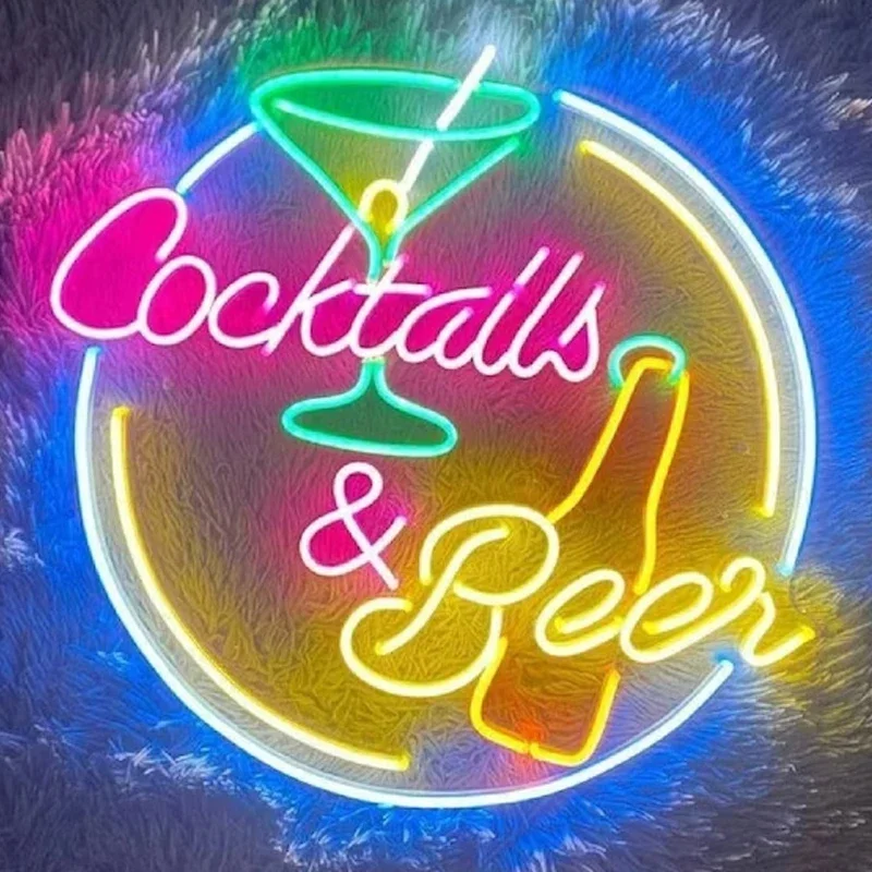 Kokteil a pivo neónové znaky vlastné LED neónové ľahké koktail sny Flex Neon Ručne vyrábaný pivný bar logo Pub