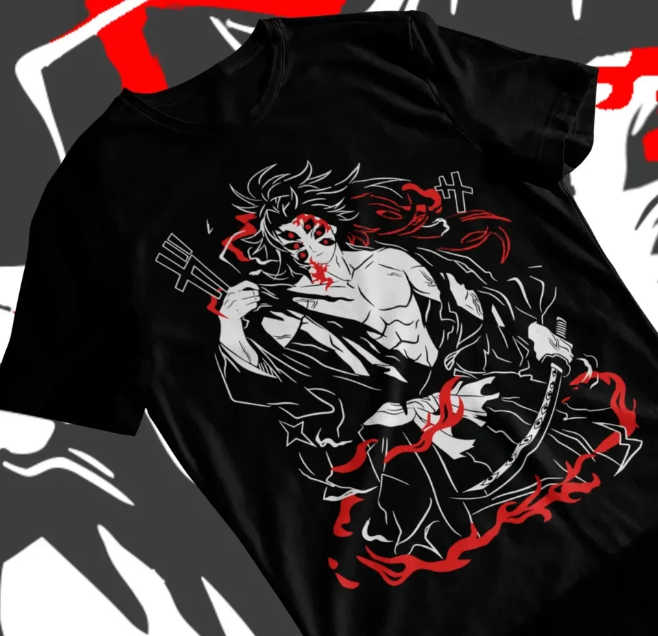 Kokushibo tričko démon Demon Slayer Kimetsu no yaiba anime manga čierna košeľa Soft Tee