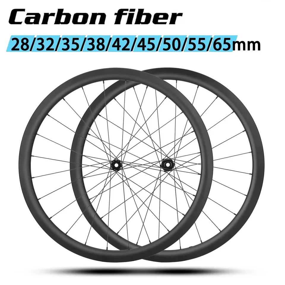 Kolesá na bicykli z uhlíkových vlákien 700 ° C Dish Carbon Wheelet RIDS 24 DOTY 28 32 35 38 45 50 55 65 mm stredný závodný závodné koleso