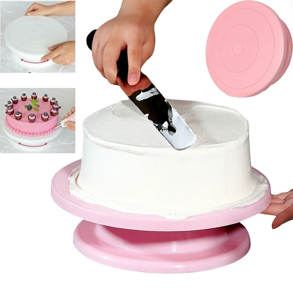 Koláčový stolík DIY Cake Rotačný stôl pečenie forma fondant tortu otočná plastová rotácia rotačná doska dekor pečiva náradie