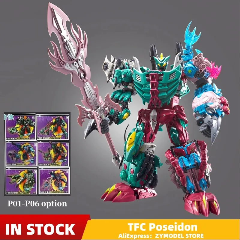Kombinovaný robot TFC Poseidon Členovia tímu P-01 Mentarazor P-02 Cyberjaw P-03 Bigbilt P-04 Ironshell P-05 Deathclaw P-06