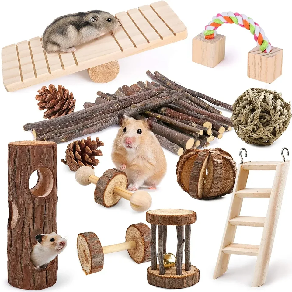 Kombinácia škrečkových králičích hračiek s hračkou hračky hračky hračky Pet Rabbit Guinea Pig Parrot Play Play Moorwood Supplies