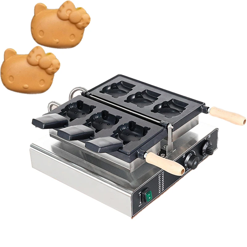 Komerčné 3ks roztomilé mačiatko v tvare vafle výrobca stroj Elektrické mačiatko mačka pazúry v tvare nonstick tanier koláč na pečenie