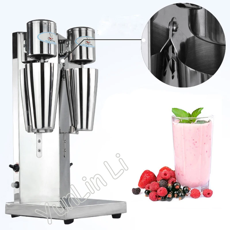 Komerčný mliečny čajový mixér s dvojitou hlavou mliečny stroj Nápojový mixér Mixér mlieka Shaker Bubble Bubble Stroj na miešanie