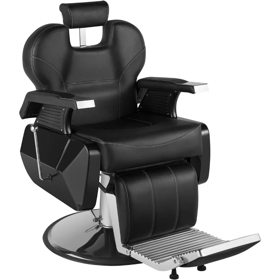Komienkové stoličky. Black Barberova stolička Všetky účely Hydraulické čerpadlo Salon Salon Diskline 360 ​​stupňov otočného kaderníka stoličky