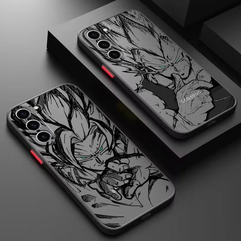 Komiks D-Dragon Ball Saiyan Frosted TRANSUCENT pre Samsung Galaxy S24 S23 S22 S21 S20 Fe S10 S9 S8 Plus Ultra Pro 5G späť