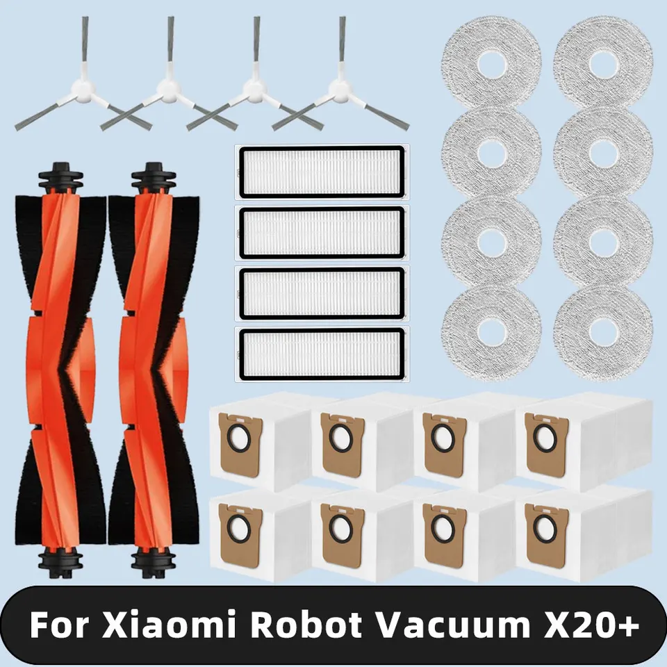 Kompatibilné pre Xiaomi robotické vákuum x20+ / x20 plus náhradné diely doplnky Hlavná bočná kefa hepa filter