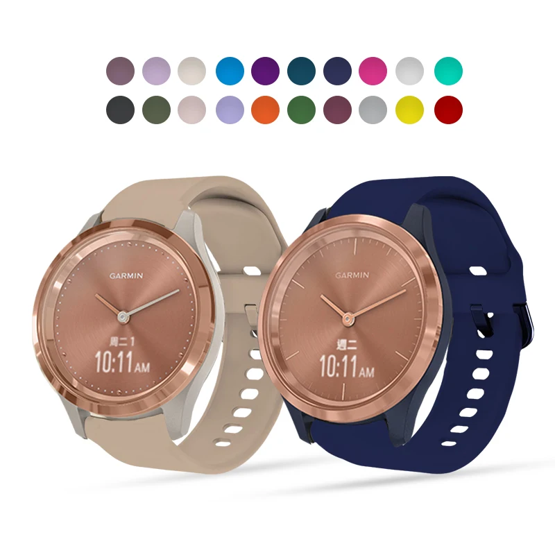 Kompatibilné s Garminmove 3s Soft Silikone Sport Watch Nastaviteľné náhradné pásma vhodné pre Garmin Vivomove 3s 18 mm Universal