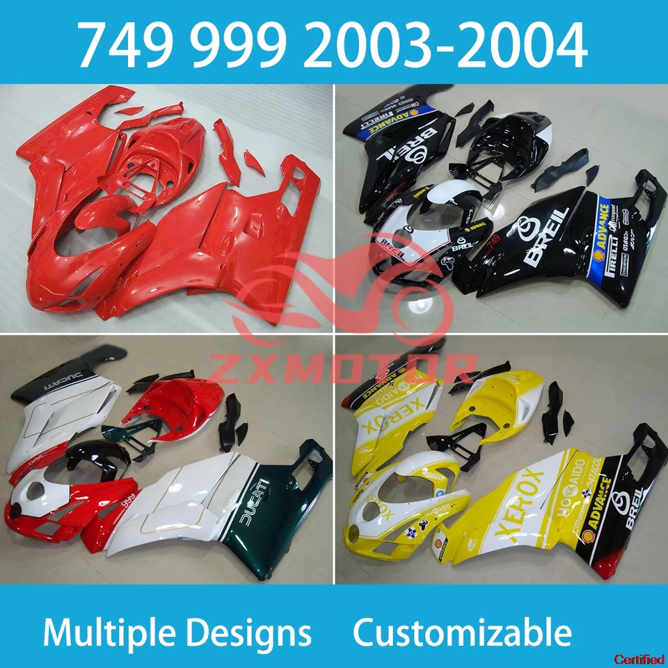 Kompletné setové kapotáže pre Ducati 749 999 2003 2004 Motocyklové karosérium kapotáže Abs vstrekovanie lišta Súprava 03 04