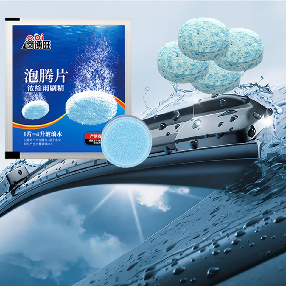 Koncentrované tablety Ripondent automobilového skla Wiper Solid Cleaner Šumivé tablety Čistiace čistič skla okna čelného skla
