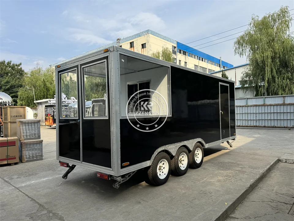 Koncesný potravinový nákladný automobil Mobile Kitchen Plne vybavené pouličné kávové káva kiosk zmrzlinový vozík mobilný príves