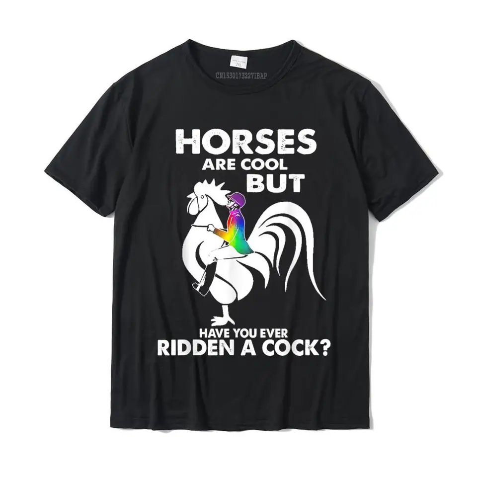Kone sú v pohode, ale už ste niekedy jazdili na kohútovom tričkách rodinné tričká Plain Tops & Tees Cotton Young Casual Casual
