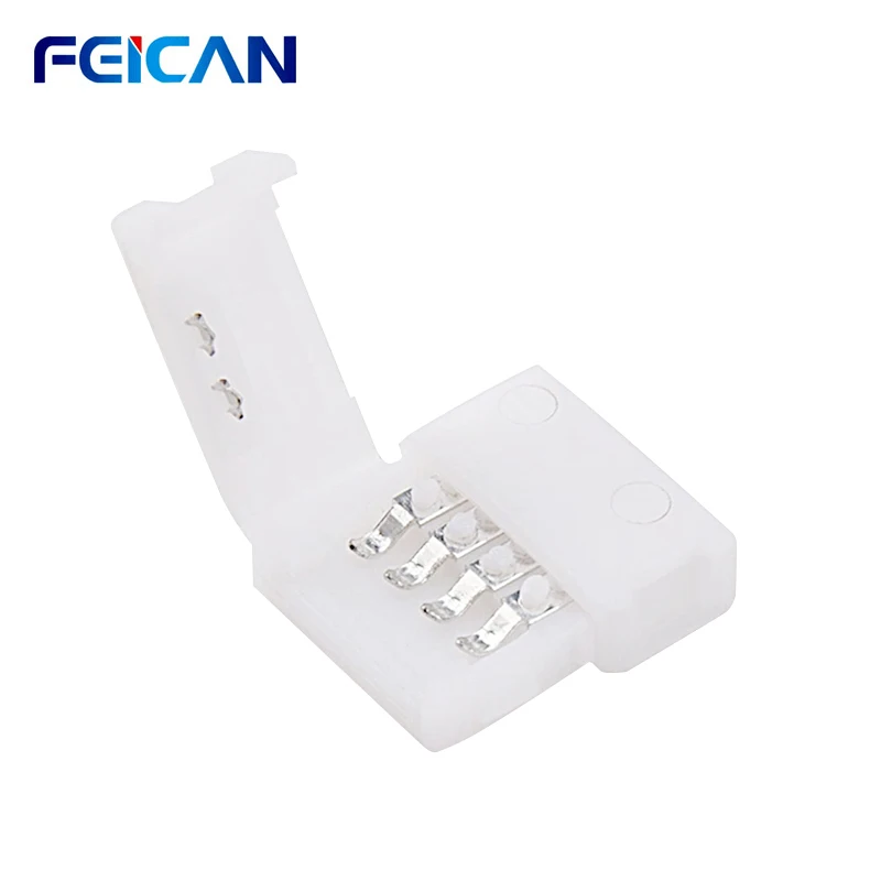 Konektor LED Strip Connector 10-Pack 4pin 8 mm 10 mm pásový konektor bezprstý konektor bezprostredného konektora pre SMD5050 2835 RGB LED prúžky DIY