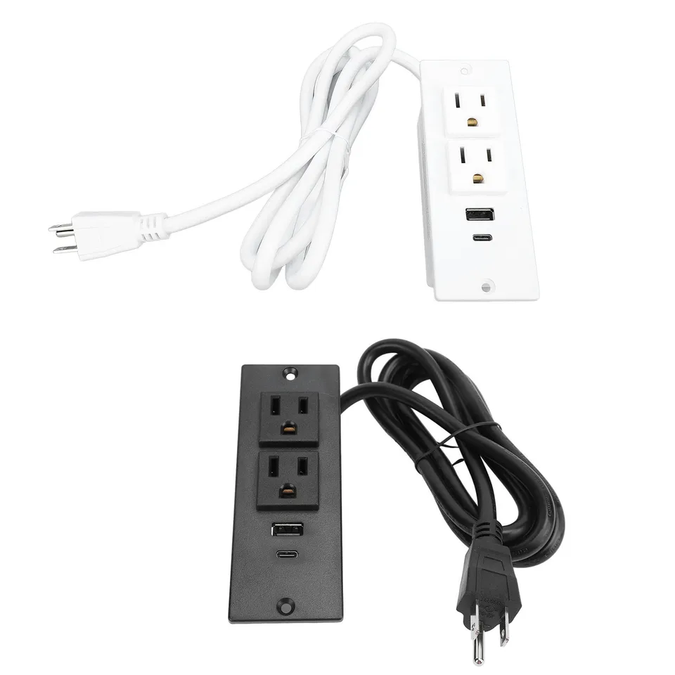 Konferencia zapustená zásuvka na stôl s elektrickým pásom zásuvka nábytok PD 20W rýchle nabíjanie 2 USB porty 1,5 m kábel