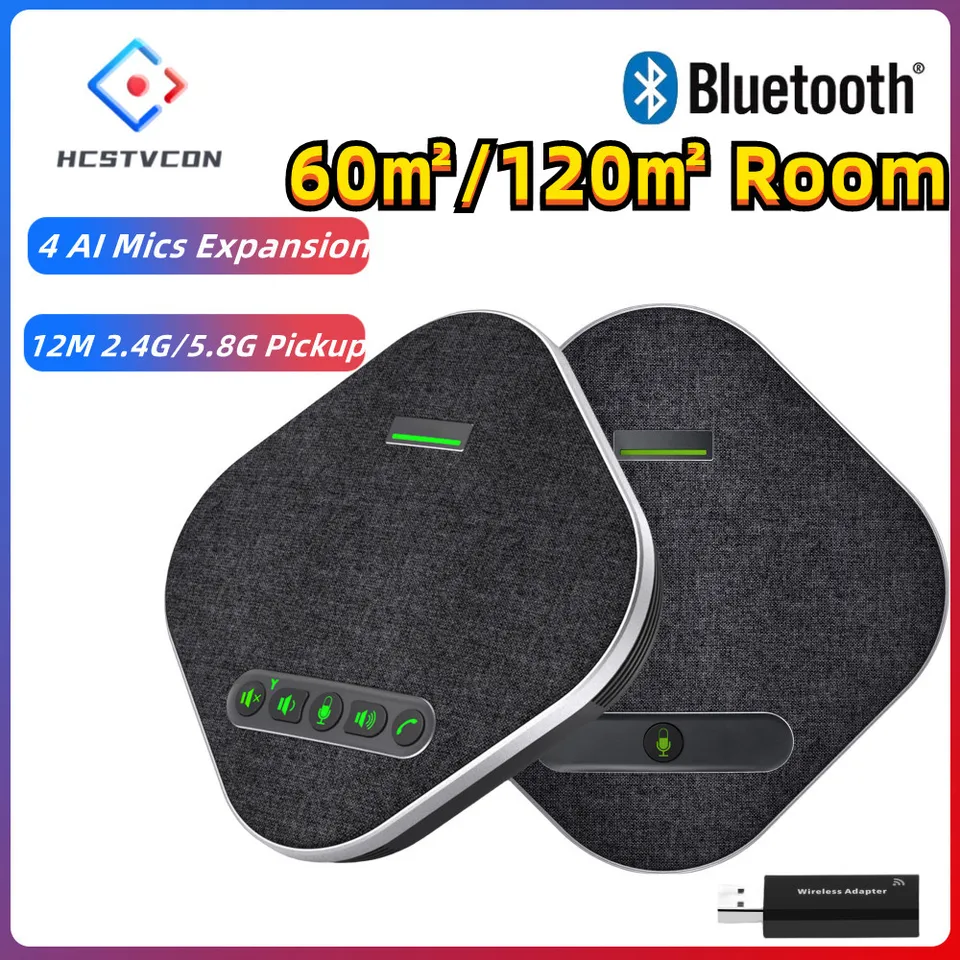 Konferenčný reproduktorový telefón 4 AI MICS Expansion MICS Bluetooth Wireless RECIVER 12M 2,4G/5.8G hlasový pickup USB počítačový mikrofón