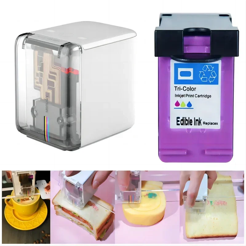 KONGTEN MBRUSH Food Inkjet Printer Wireless Prenosná prenosná Buletooth DIY vlastné úpravy HD tlač/obrázok/logo/tetovanie logo/vzor