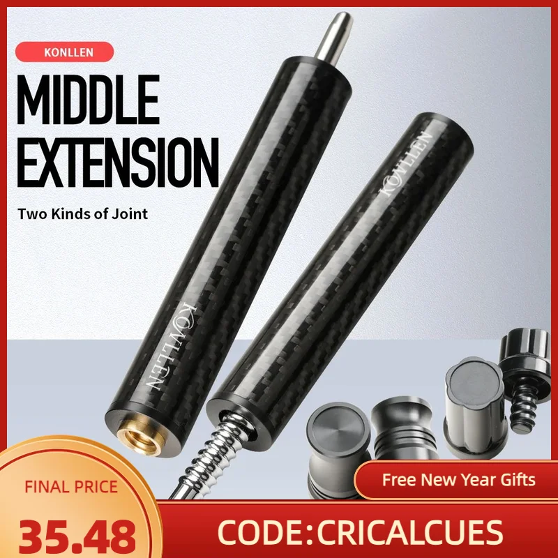 Konllen-Middle Extension Carbon Extender, Billiard Extension Tool, Billiard Držiteľ, profesionálne príslušenstvo z hliníkovej zliatiny