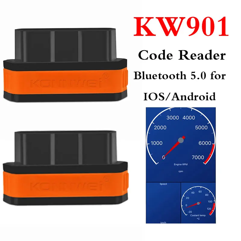 Konnwei Bluetooth 5.0 ELM327 V1.5 OBDII Diagnostické nástroje automobilu ELM 327 OBD2 Skener pre Android/IOS ELM-327 OBD 2 Automatic Code Reader