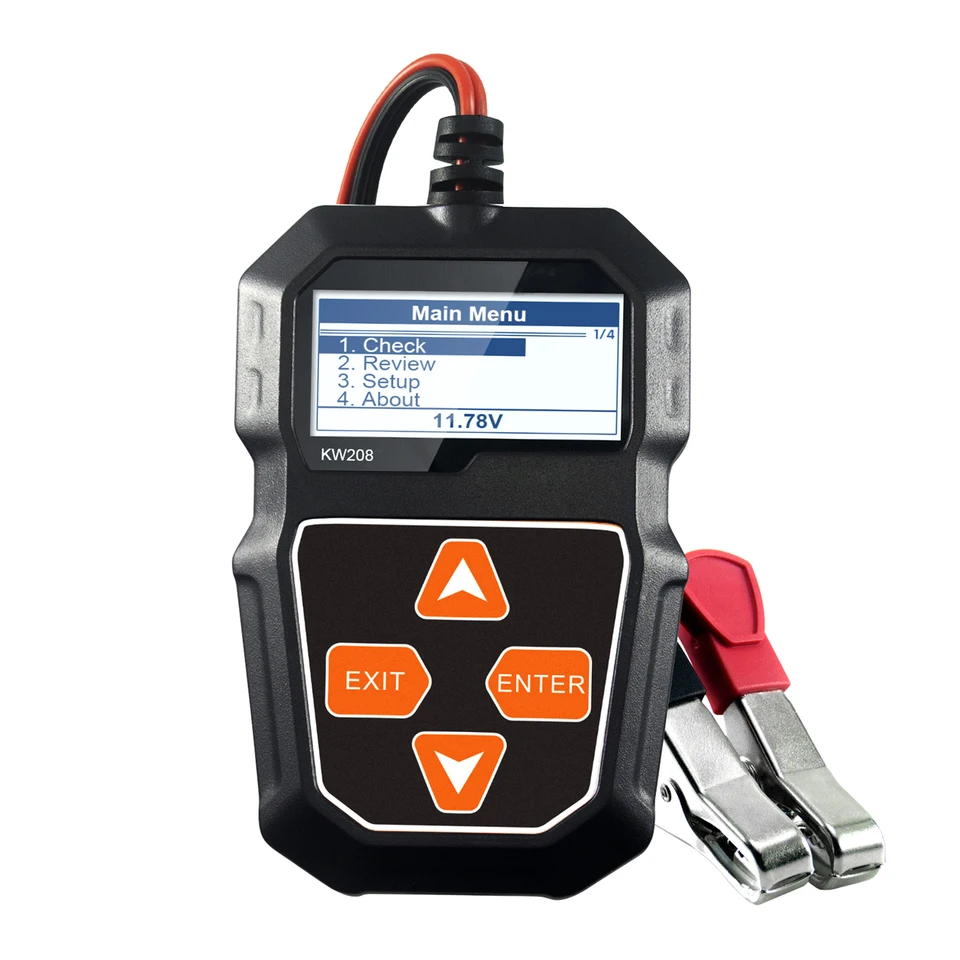 Konnwei KW208 12V Tester zaťaženia batérie Profesionálny automobilový alternátor Analyzátor VVčelí Testovanie vozidla/loď/motocykel