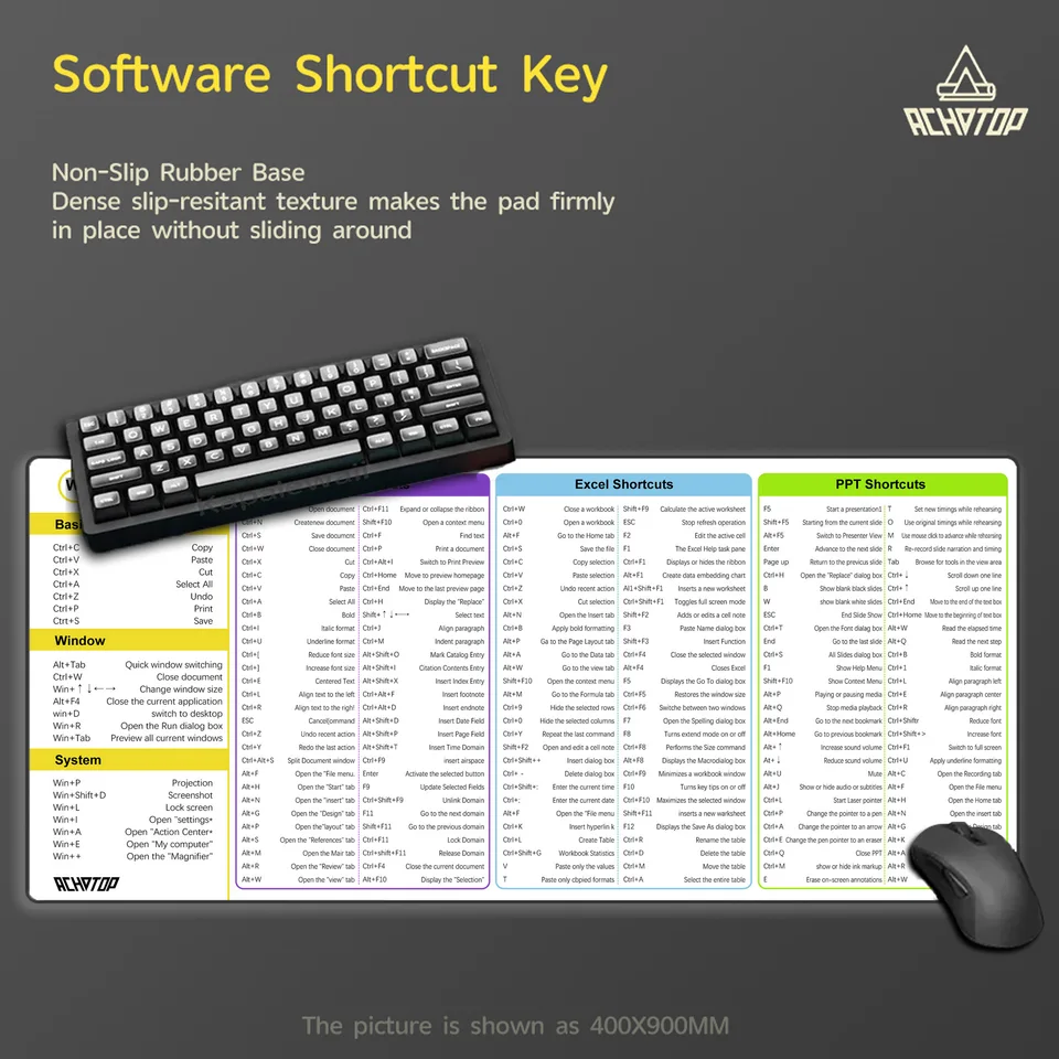 KONTÁLY Windows Skratky myši s myšou veľkú predĺženú myšovú hernú stolu MAT Klávesové podložky Šší hrana myš