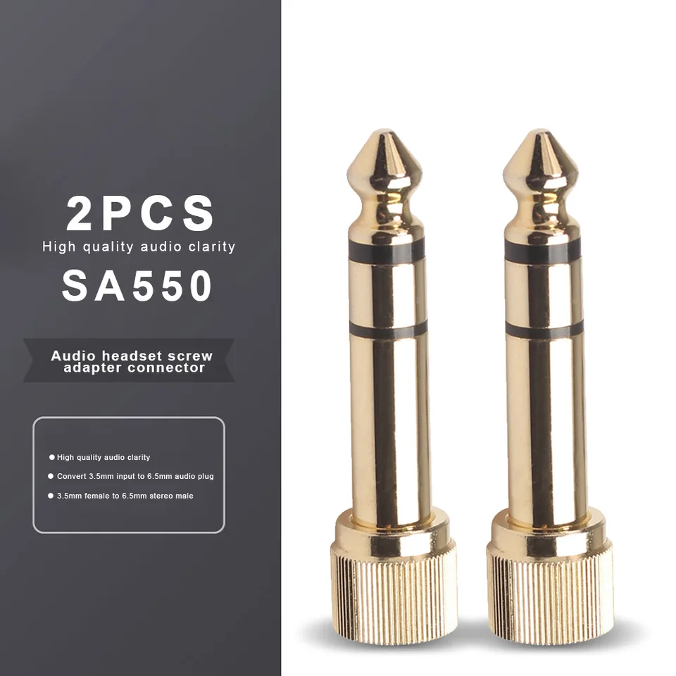 Konvertor adaptéra zvukových skrutiek 1/2ks 6,35 mm samec až 3,5 mm ženský zátkový zdvihák mikrofónový mikrofón Audio pre slúchadlá adaptér konektor