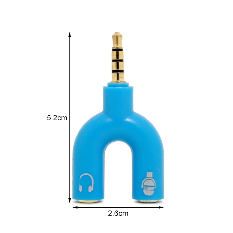 Konvertor konektora slúchadiel 3,5 mm stereo splitter Audio na mikrofón a slúchadlá adaptér konektorov 2 cesty U pre tablet mobilného telefónu PC