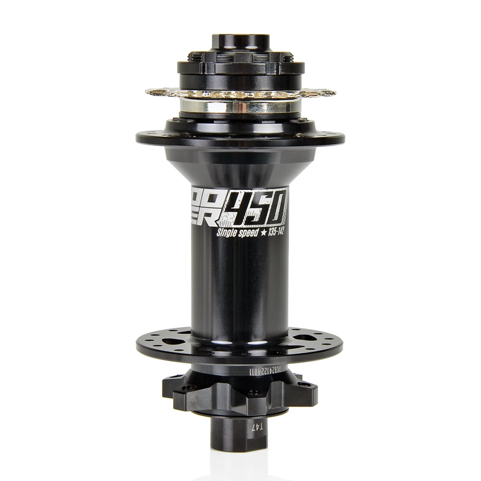 Kooer 450 Dirt Jump Hub Jedno Speed ​​Rýchlosť 32H 120 Kliknite na oceľovú nápravu CR-MO 10x135 12x135 12x142 cez časti BMX Street MTB MTB Bicycle Hubs