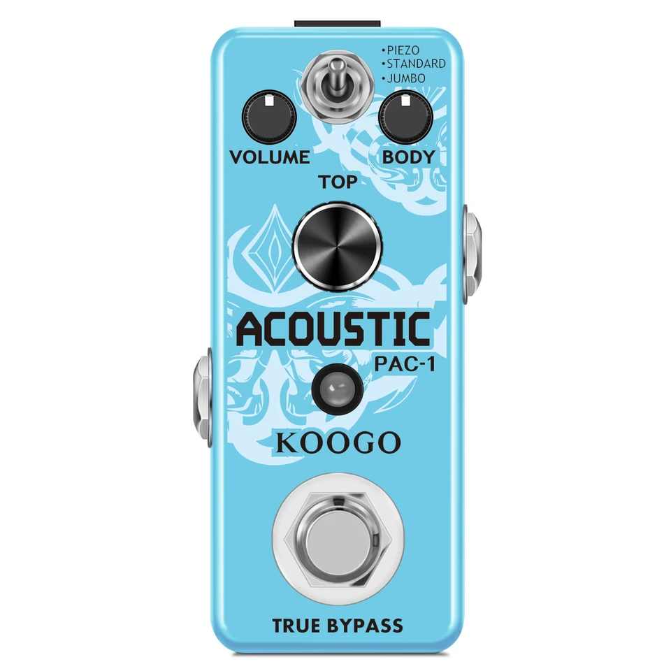 Koogo LEF-320 AC Stage Guitar Effect Analógové akustické pedále pre gitarované gitaristické efekty Piezo Standard Jumbo