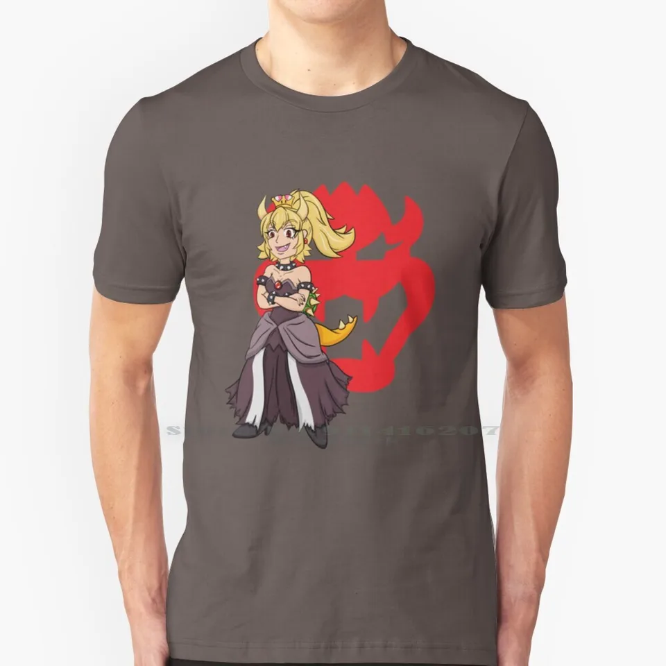Koopa King Bowsette !! 100% bavlnená košeľa Bowsette Bowser Koopa King Huby Kingdom Peachette Super Crown