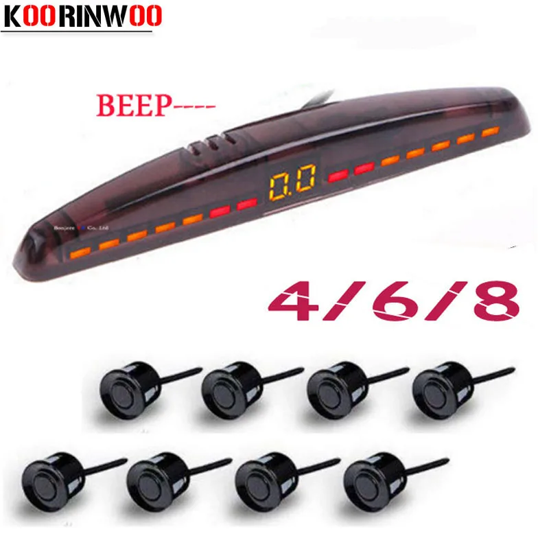 Koorinwoo elektromagnetické LED parkovacie snímač parkovania 4/6/8