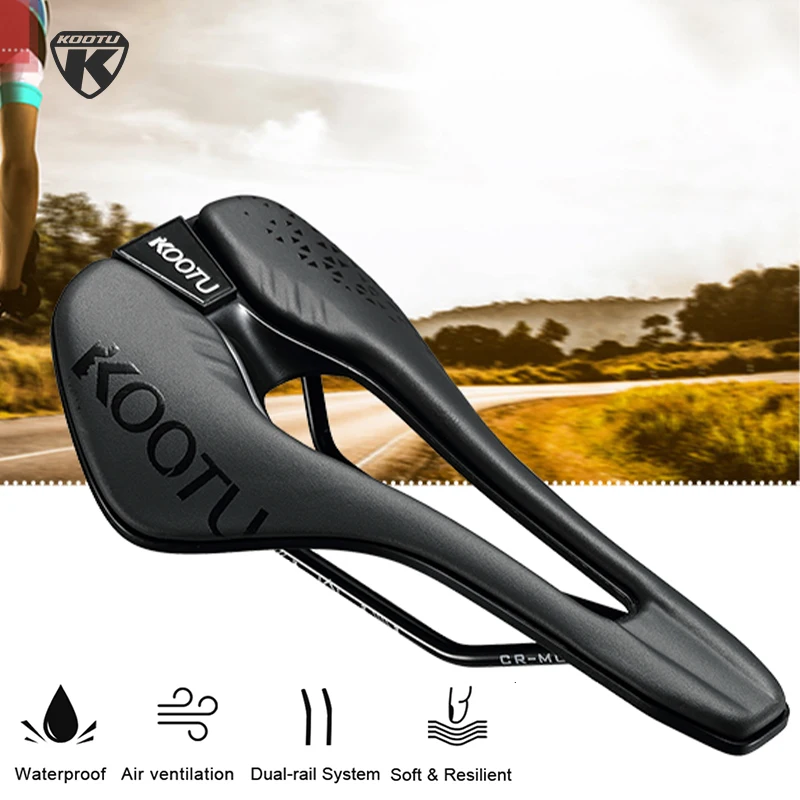Kootu duté priedušné bicykle sedlo ultra-svetlo horské bicykle Road Bike Saddle PU priedušné mäkké sedlo