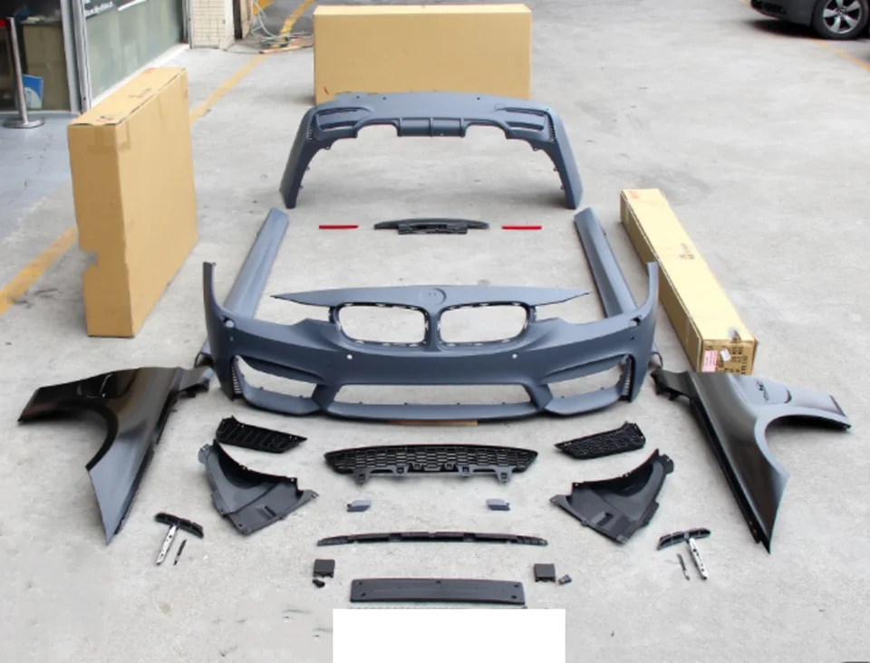 Kopová súprava predného zadného nárazníka Montáž grilu pre gril pre BMW 3 Series F30 F35 upravená M3 Kit bočná sukňa Fender CAR ACOPorie