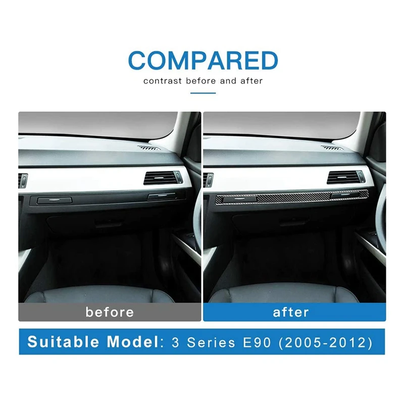 Kopírová voda Copilot Cup Dolder Panel Cover Interior Tin Decoration Decoration Carbon Fiber pre BMW-3 Series E90 E92 E93 2005-2012