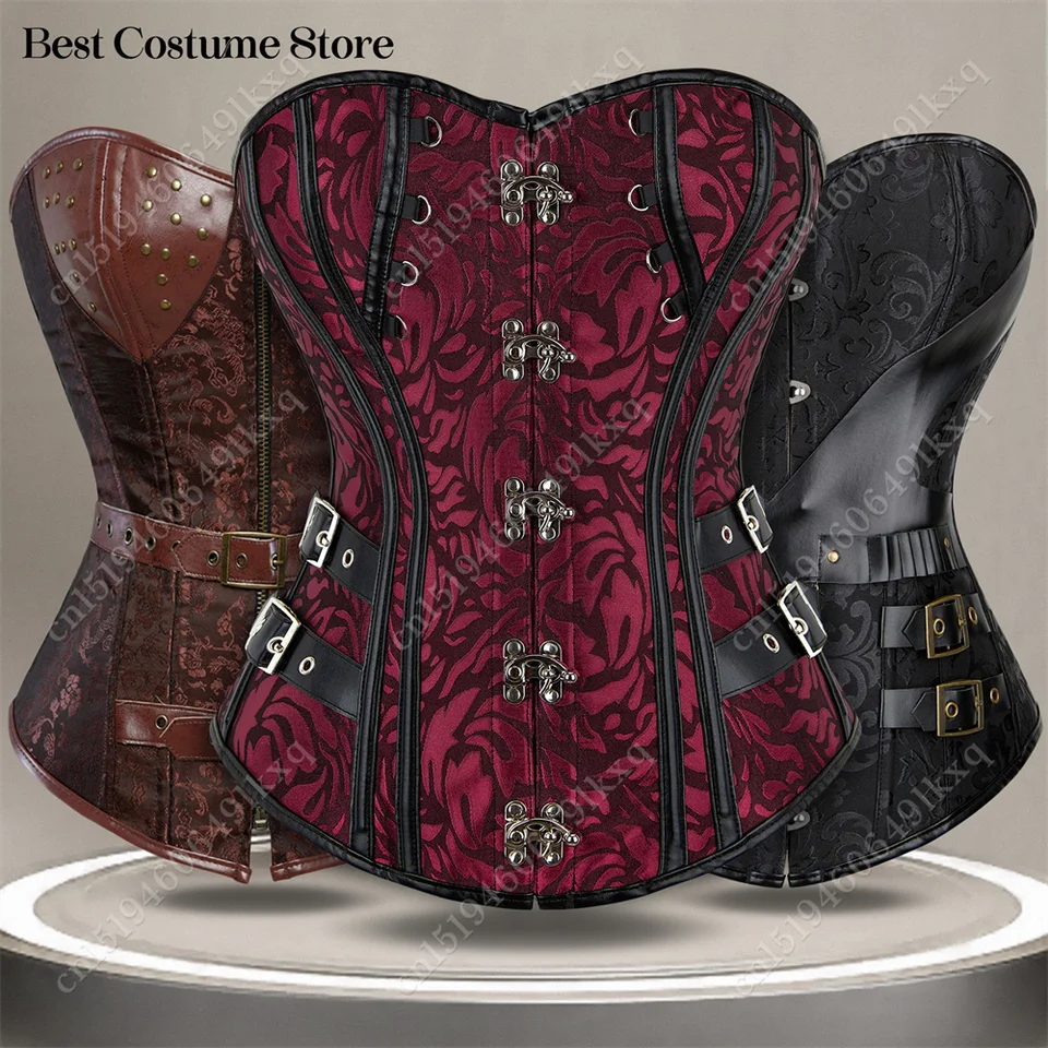 Korzet bustier Top Red Gothic Lace Up korzet top Black Overbust Floral Lingerie Bustier Corset pre ženy plus