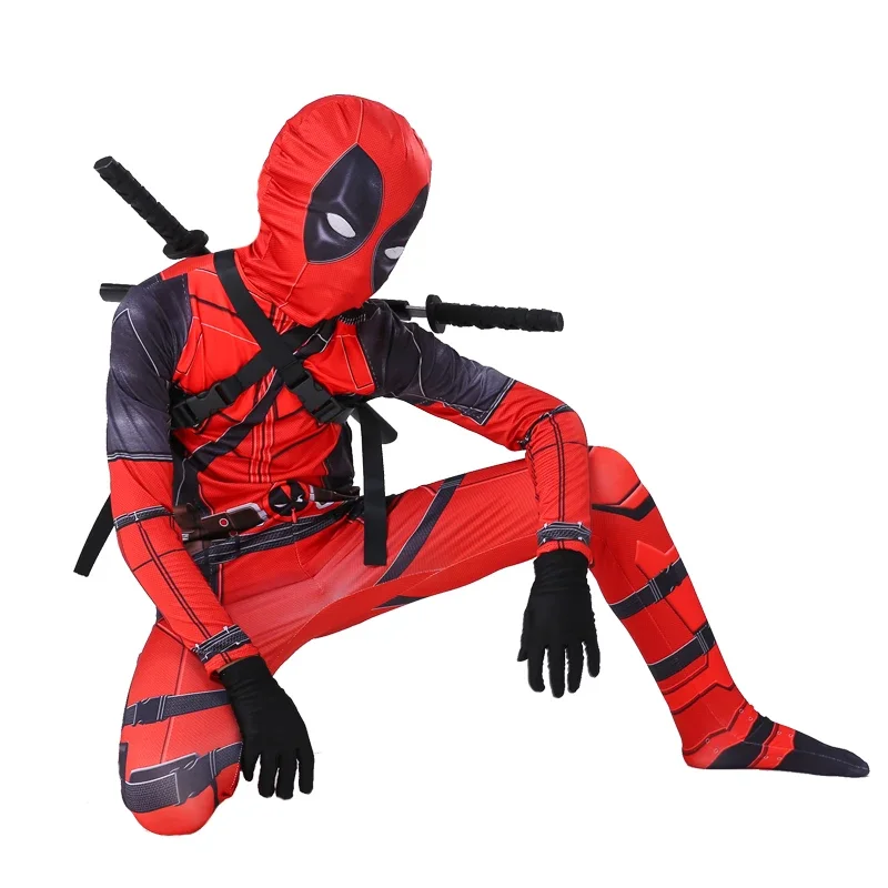 Kost cosplay kostým dospelých cosplay superhrdina Deadpool kostým masky sada kombinézy trojuhota Halloween Party Boy