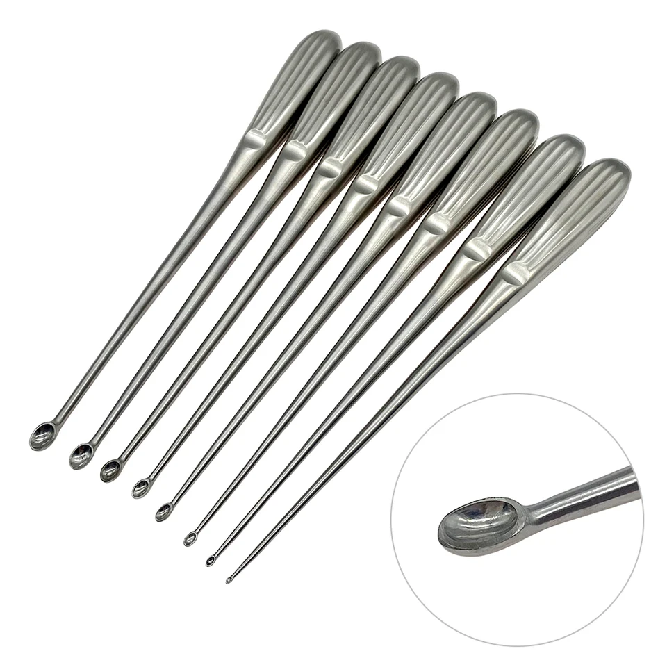 Kostná kývna chirurgická lyžica z nehrdzavejúcej ocele 1-7 mm ortopédie prístroje 1pc