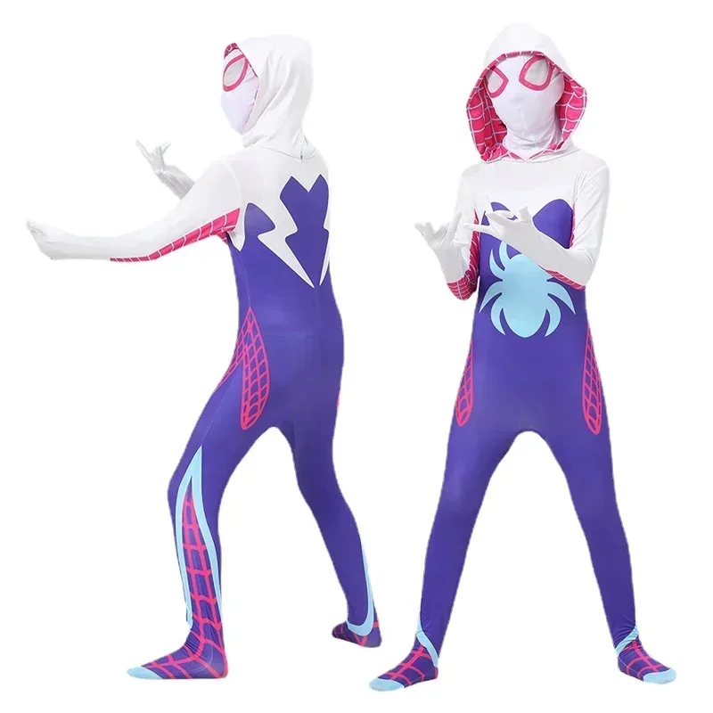 Kostým pre dospelých pavúky New Gwen Stacy Cosplay Girls Superhrdina Bodysuit Halloween Sbecksuit vianočné oblečenie darček