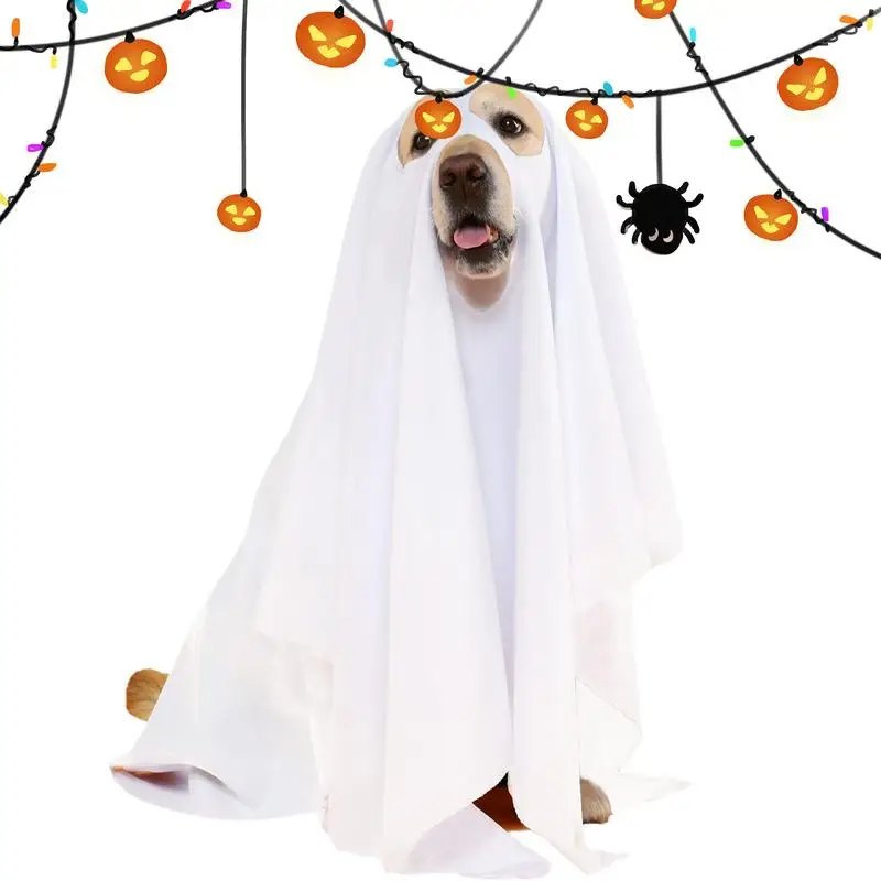 Kostým pre psie kostým Halloween Duch Duch kostým Horor ps cosplay oblečenie duchov strašidelné mäkké domáce zvieratá pre vonkajšie prechádzky